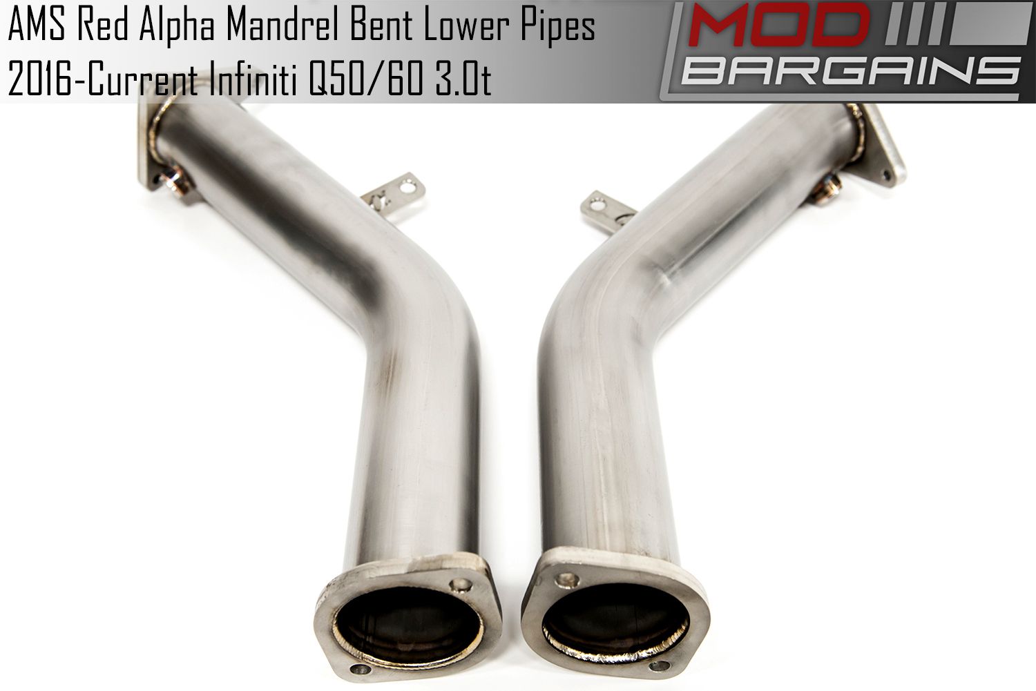 AMS Red Alpha Lower Pipes for 2016+ Infiniti Q50/Q60 3.0t AMS Red Alpha Lower Pipes for 2016+ Infiniti Q50/Q60 3.0t